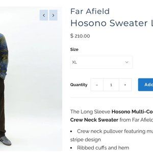 NWT Men's L Far Afield Hosono Knit Sweater